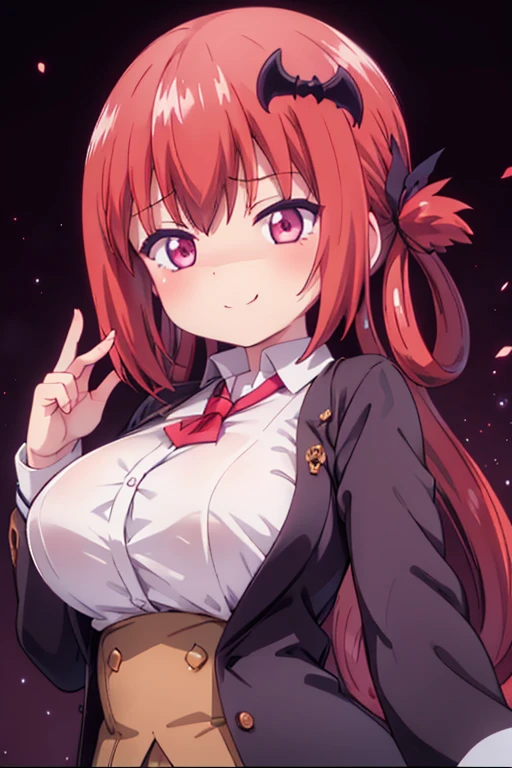 (Highest quality,masterpiece), One girl、alone, cute、smile、Detailed Background, Gavriel Dropout、Satanichia Kurumizawa、Big Breasts、赤ワイン
