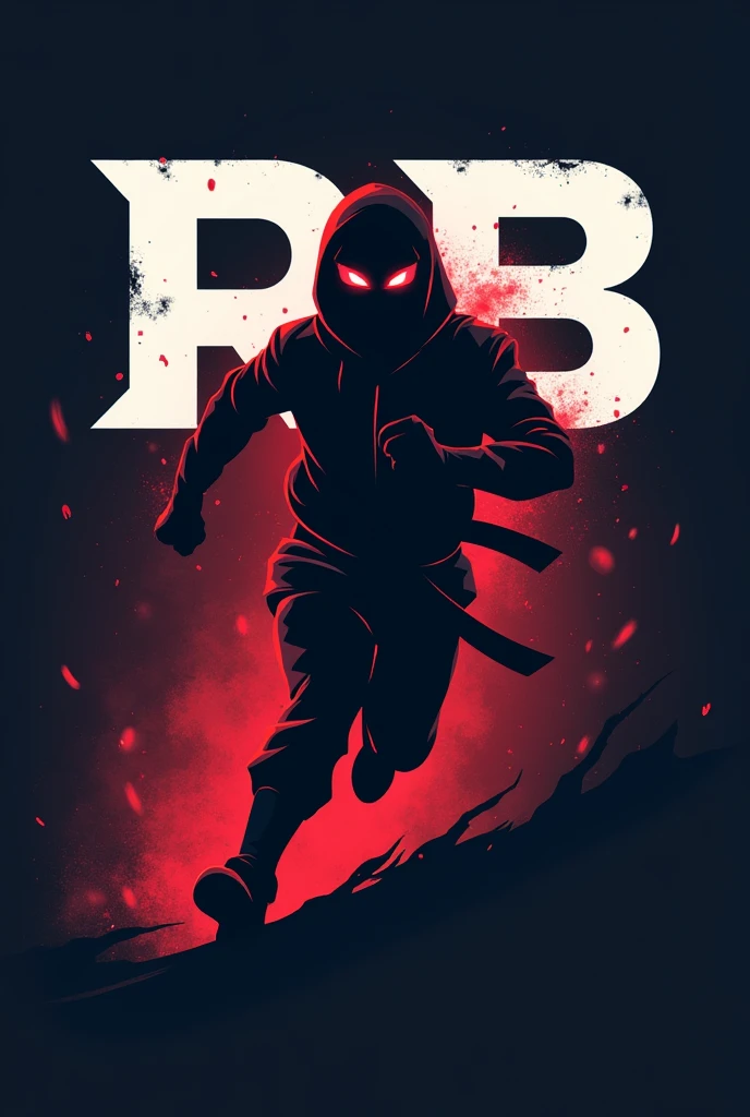 Logo gaming esports for "RB" name woth running shadow ninja
