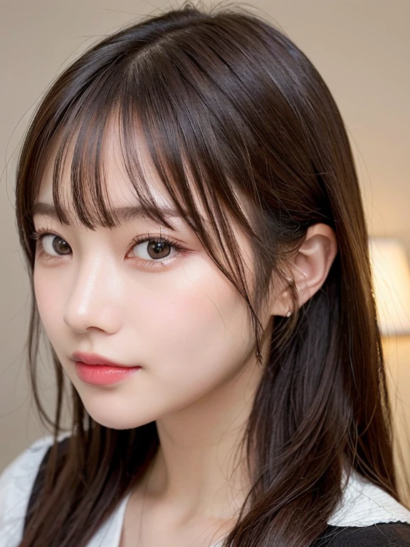 (masterpiece:1.3), (8k, Realistic, RAW Photos, Best image quality: 1.4), 、(Random Hairstyles:1.2)、Highly detailed face、Attention to detail、double eyelid、Sharp focus:1.2、Beautiful woman:1.4、Light brown hair、Highest quality、masterpiece、Ultra-high resolution、(Realistic:1.4)、Highly detailed and professional lighting、Brown Knight、thin、A sparkling smile、Long black hair、Deadly position、Beautiful Skin、Random Pause、Shiny Hair、Natural pose、bursting bust、Exposed cleavage