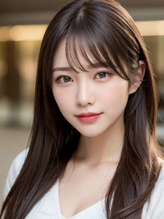 (masterpiece:1.3), (8k, Realistic, RAW Photos, Best image quality: 1.4), 、(Random Hairstyles:1.2)、Highly detailed face、Attention to detail、double eyelid、Sharp focus:1.2、Beautiful woman:1.4、Light brown hair、Highest quality、masterpiece、Ultra-high resolution、(Realistic:1.4)、Highly detailed and professional lighting、Brown Knight、thin、A sparkling smile、Long black hair、Deadly position、Beautiful Skin、Shiny Hair、Childish expression