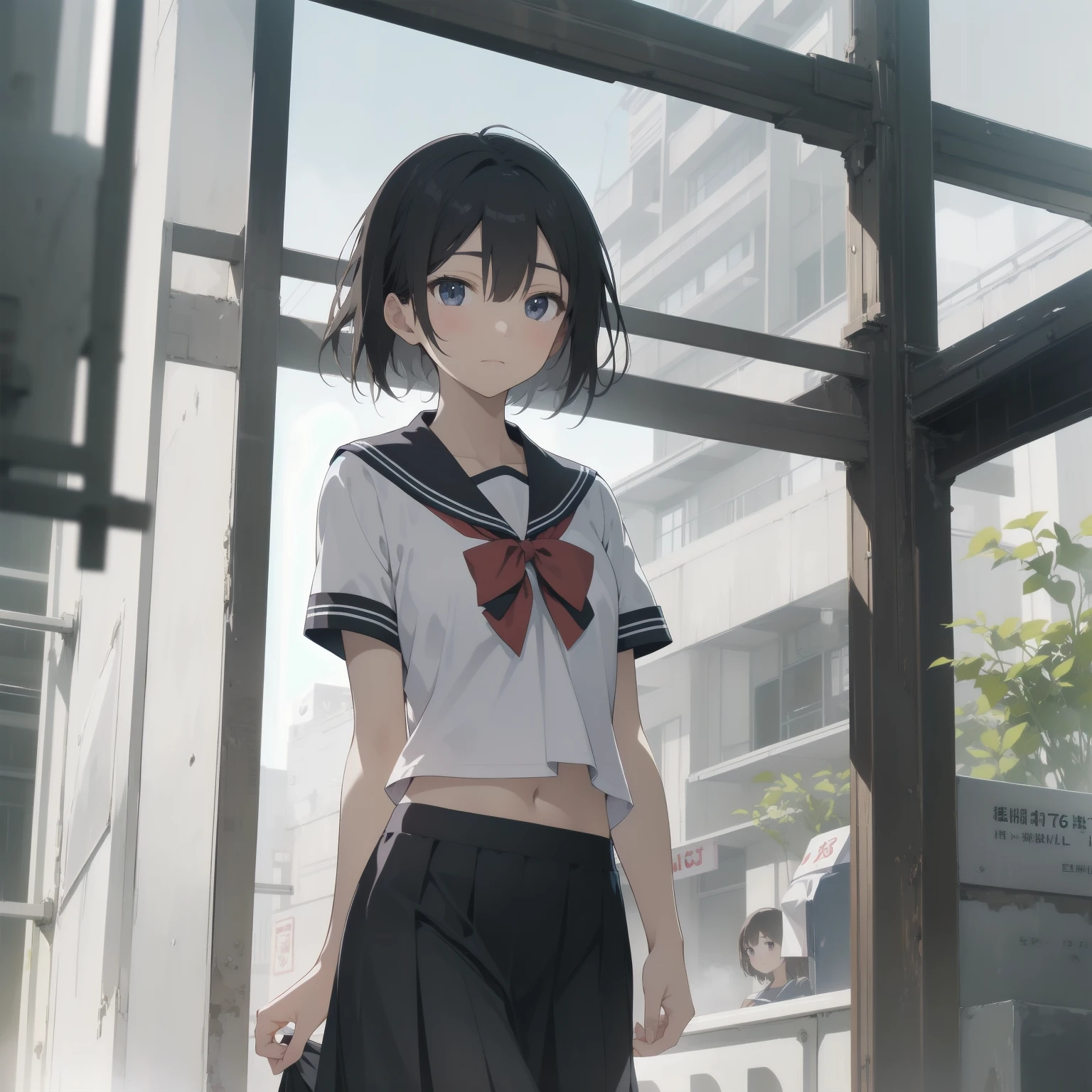 ultra-absurdres-Top quality by artist God, ultra-detailed, high resolution, anime moe artstyle, best anime 8k konachan wallpaper, pixiv contest winner, pool:2810, perfect anatomy,break, 1girl, (Please draw a girl walking sleepily to school alone. )break,(Solo,little female, 16-year-old:1.3),Full limbs, complete fingers,a high school student, large breasts, groin, butt, small black eyes, beautiful detailed eyes, well-proportioned iris and pupils, expressive eyes, highres detailed hair, soft expression, salor school_uniform, sailor collar, serahuku, bow, pleated skirt,(Detailed Lighting), (Detailed background), in the School commute route. break,super detailed skin, Best cinematic lighting powered by famous artist, 8k,beauty illustration,photoshop_(medium),very aesthetic,break,((artist:izumi_tsubasu )), artist:clamp ,artist:carnelian ,artist:kantoku ,
