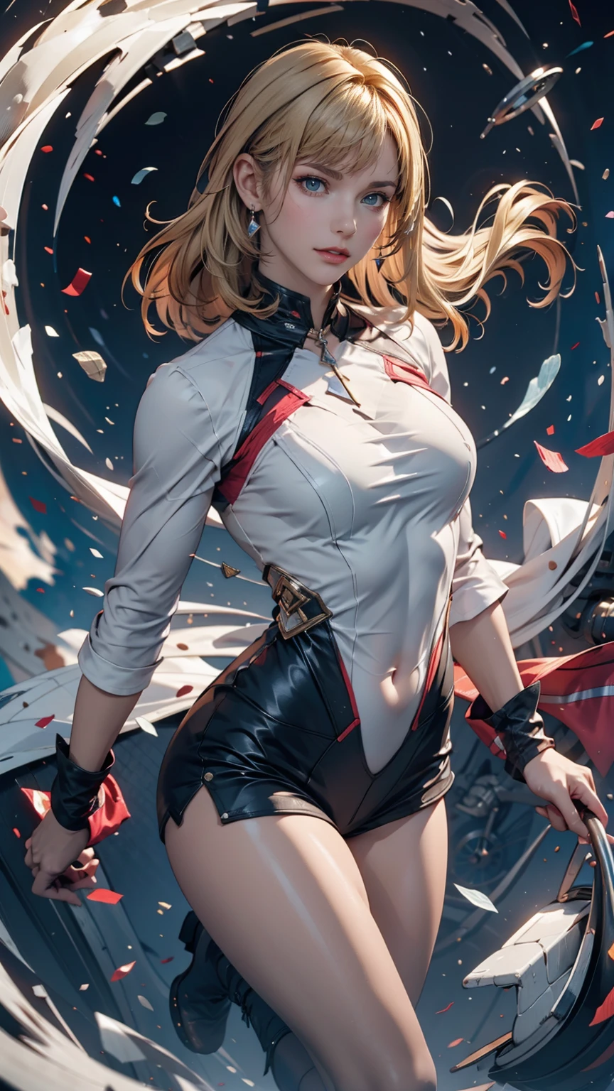 masterpiece, Highest quality, sour, Grey sweater, Black leotard, Spin around, spin, Blonde, Superhero, boots, tornado, Circlingwind, alone, barefoot, Circling, Wind effects, spinning into a tornado, fast spin, stand, time travel, Travel through time, High leg, Perfect hands, Perfect Fingers, High leg leotard, Power ups, tornado swirls