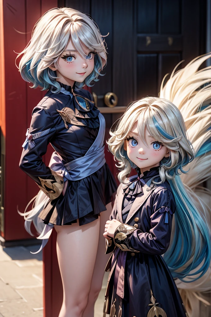 Using Anime Style、Nakamura Aya is a 5-year-oAttrave and exotic looking child. She hag, golden hair that flows gently down to her waist, It stands out against her white skin. His eyes are red., Like a shining ruby, Have a mysterious look. And when々With a mischievous smile.very cute,A mischievous child,