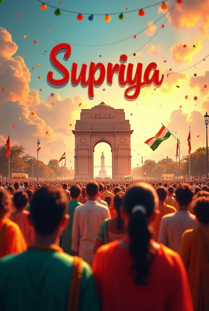 India independence day with Supriya name in background