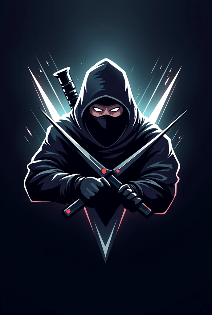 Logo gaming esports for "RB" name with running shadow ninja blend on it
