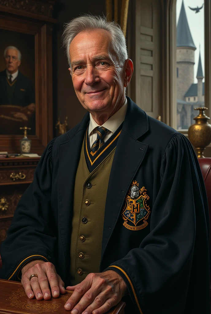neville longbottom, as Headmaster of Hogwarts, in his 50s