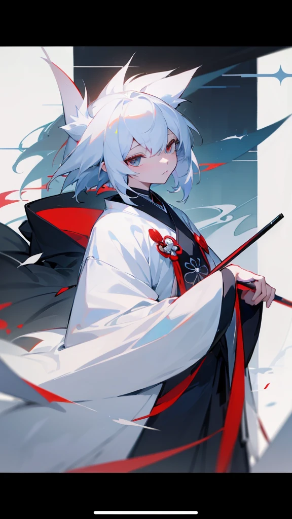 Someone is playing a game using photos from their phone, From Arknights, trending on artstation Pixiv, White fox, onmyoji, by Kamaguruka, No type, Pixiv daily ranking, trending on Pixiv, Zerochan Art, The Detailed Art of the Onmyoji, featured on Pixiv, Pixiv