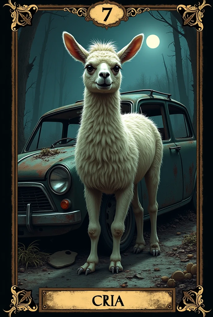 Crias playing card de tarot, skullish, dark, souls, playing card, playing card número  7, automobile