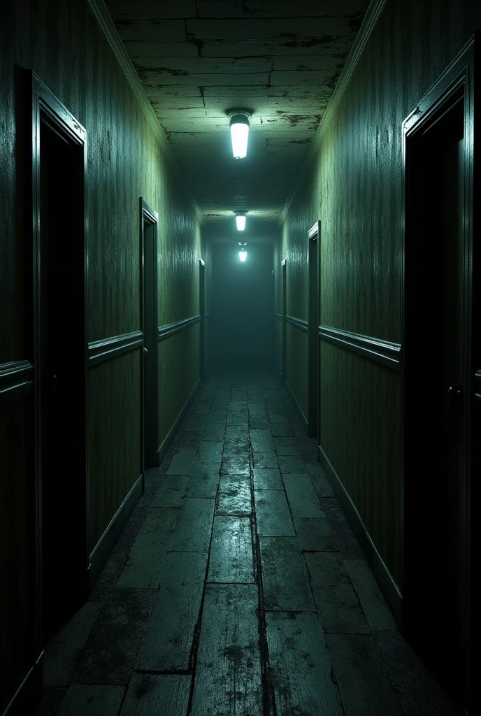 A hallway in a dark house