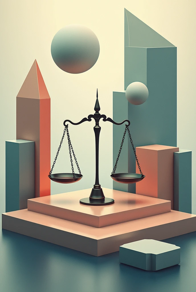 Geometric Shapes with the scales of justice and the name Symposium of Electoral Law 