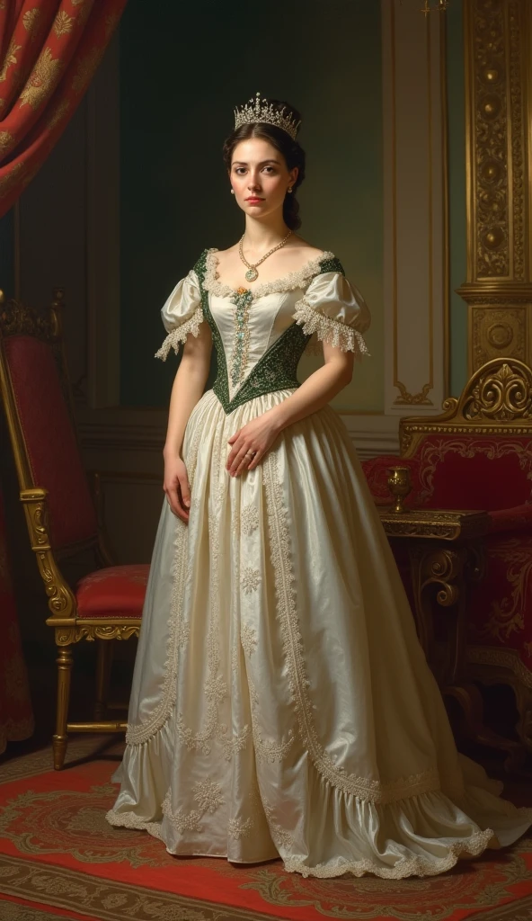 Queen Victoria at the age of 18。whole body