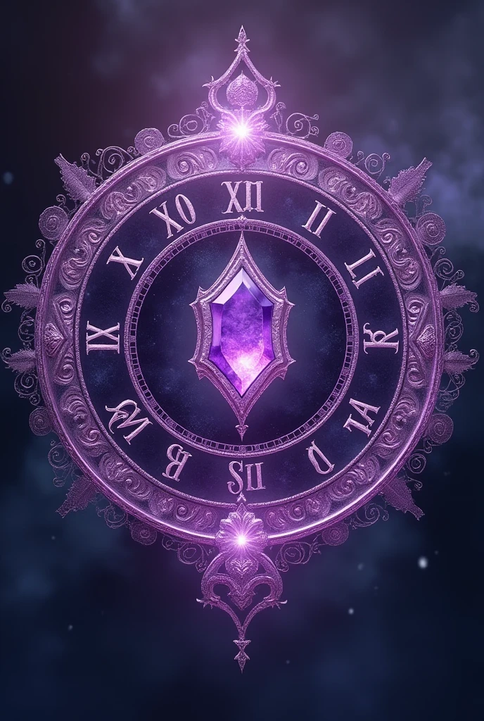 A circle made of Lauren's hour in amethyst purple and that in the center says have a theme that says "amethyst", below the theme a phrase that says "She is more precious than jewels, and nothing you desire compares to her",
below the phrase and the theme an amethyst stone