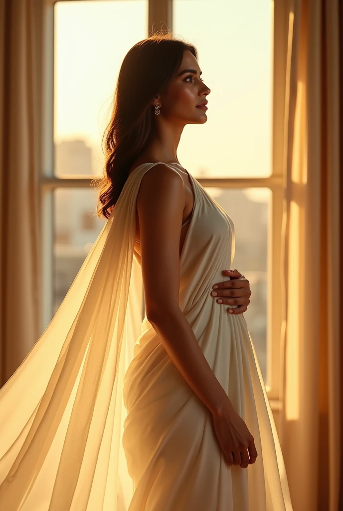 Kriti sanon in white saree, sun kissed, window