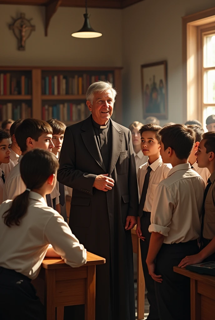 Don Bosco with his students