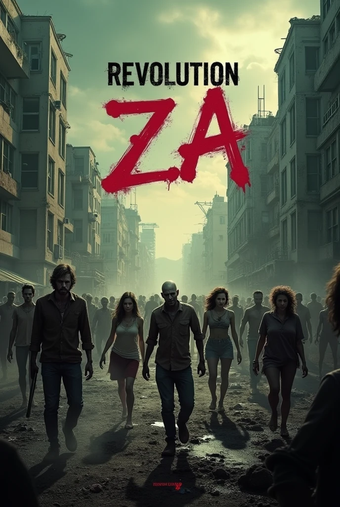 A dayz wallpaper with the name Revolution ZA in 4K resolustion in a dark theme with zombies landscape