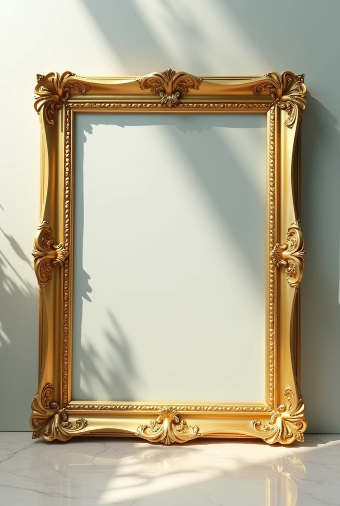 Classic golden frame with transparent background