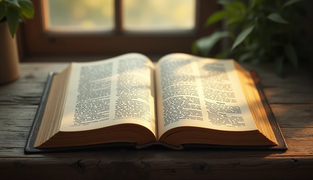 Realistic open Bible 