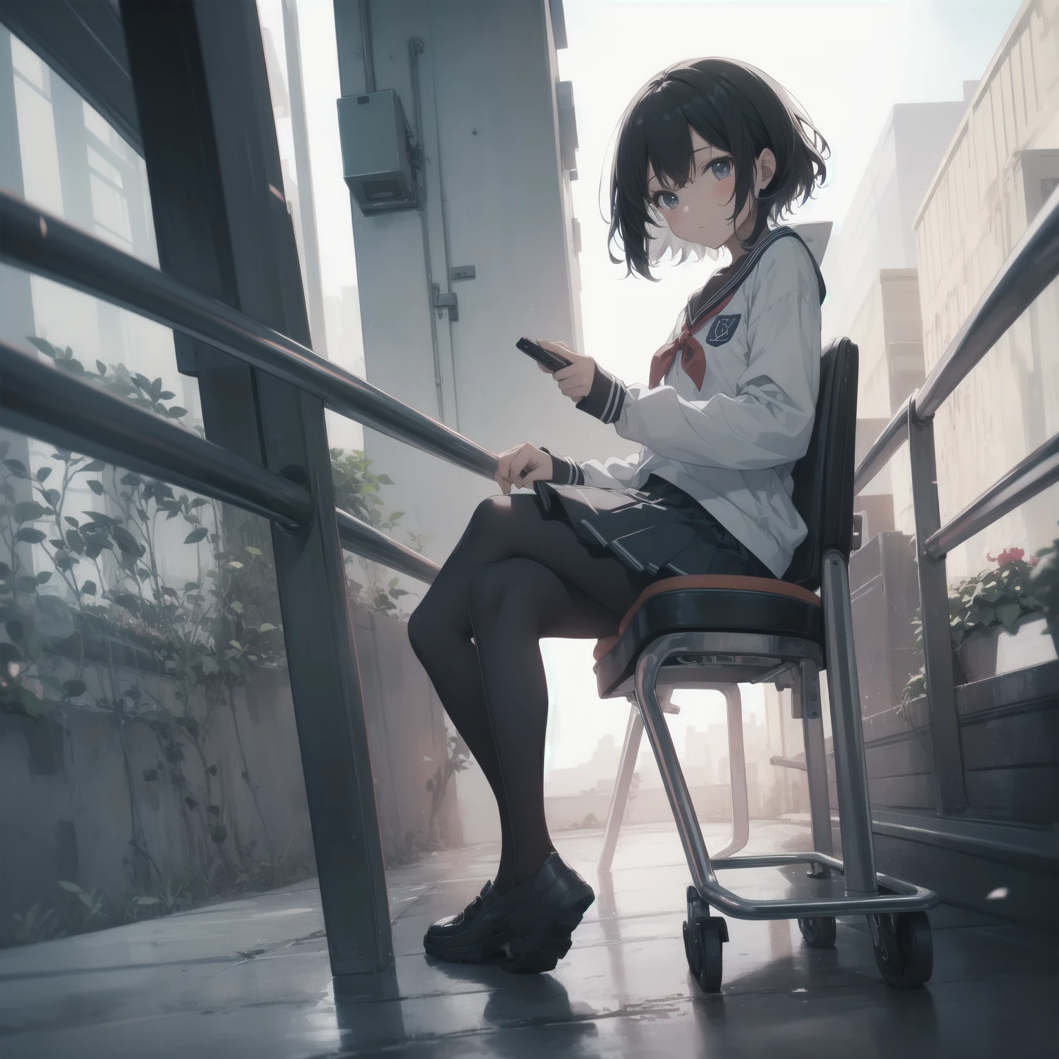 ultra-absurdres-Top quality by artist God, ultra-detailed, high resolution, anime moe artstyle, best anime 8k konachan wallpaper, pixiv contest winner, pool:2810, perfect anatomy,break, 1girl, (Please draw a girl walking sleepily to school alone. )break,(Solo,little female, 13-year-old:1.3),Full limbs, complete fingers,a junior high school student, (very short hair), short cut, flat chest, , small butt, small black eyes, beautiful detailed eyes, well-proportioned iris and pupils, expressive eyes, highres detailed hair, soft expression, salor school_uniform, sailor collar, serahuku, bow, pleated skirt,(Detailed Lighting), (Detailed background), in the School commute route. break,super detailed skin, Best cinematic lighting powered by famous artist, 8k,beauty illustration,photoshop_(medium),very aesthetic,break,((artist:izumi_tsubasu )), artist:clamp ,artist:carnelian ,artist:kantoku ,
