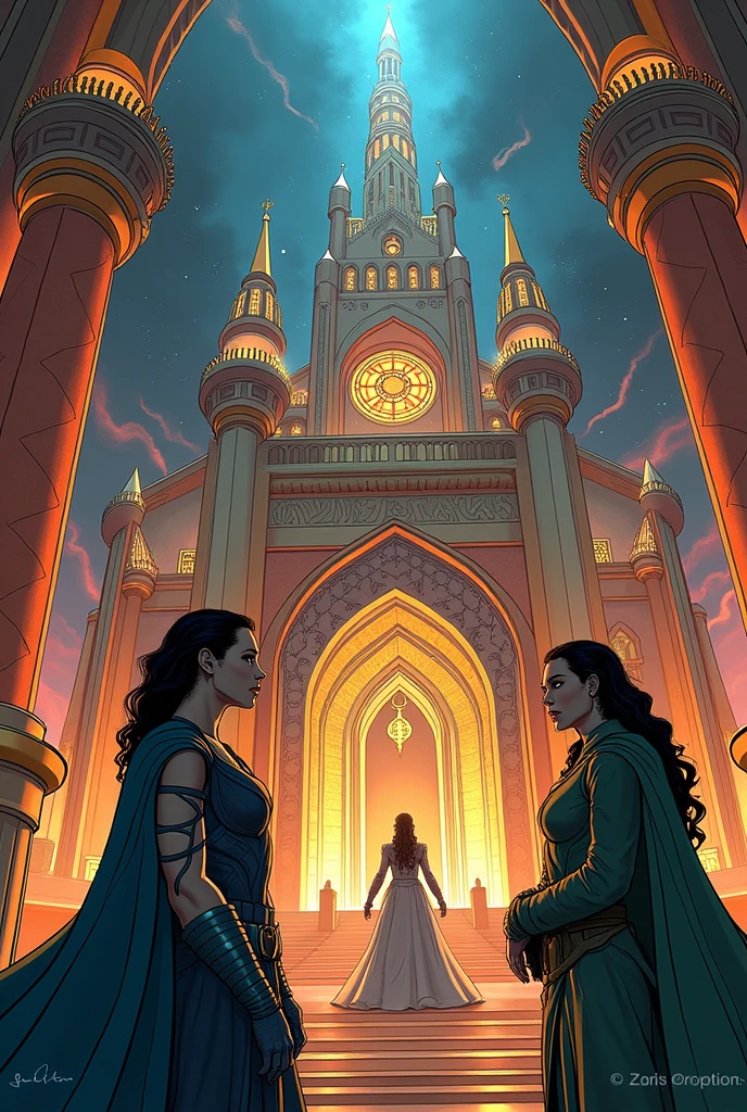 brilliant colors Storyboard modern style comics books Story board of Luki Loki Discuss  Mother Frigga in the palace of rule Asgard agrees with Luki to spy for her. The mother shows motherhood on her face but at the same time severity, and Loki shows signs of submission and obedience.
