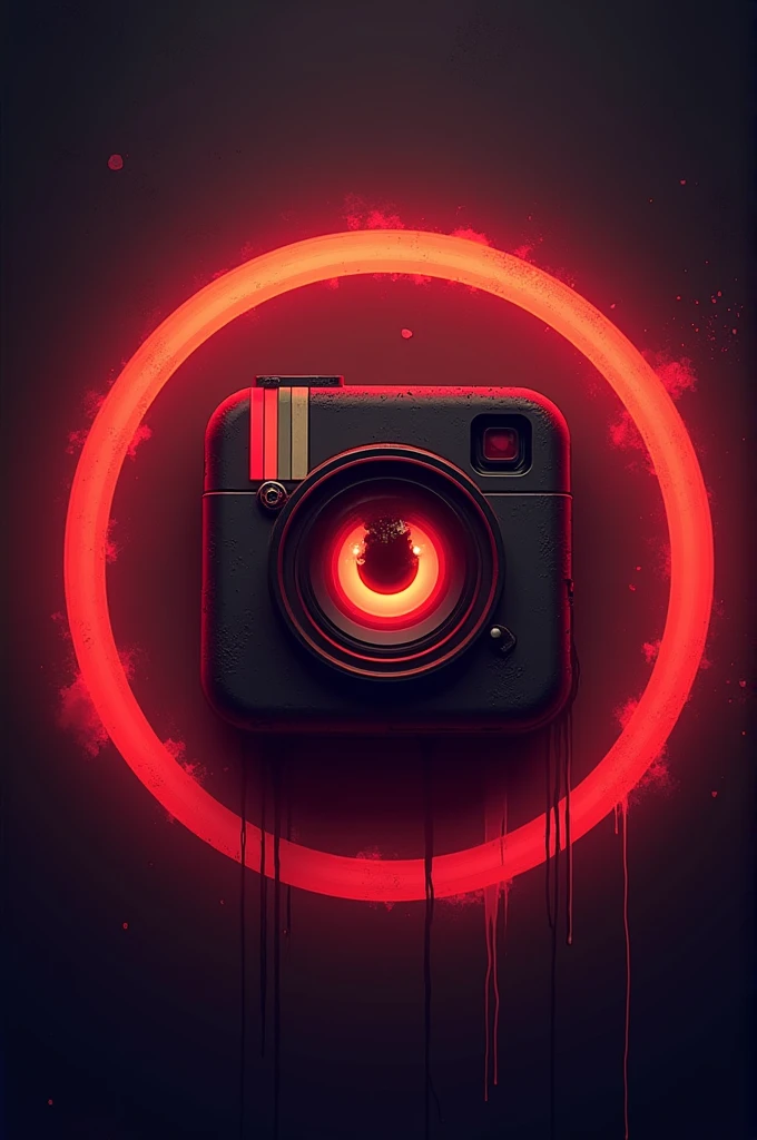 Edit instagram logo , it must include danger sign make it little bit horrifying, logo should be circled with red circle , use exact insta logo color