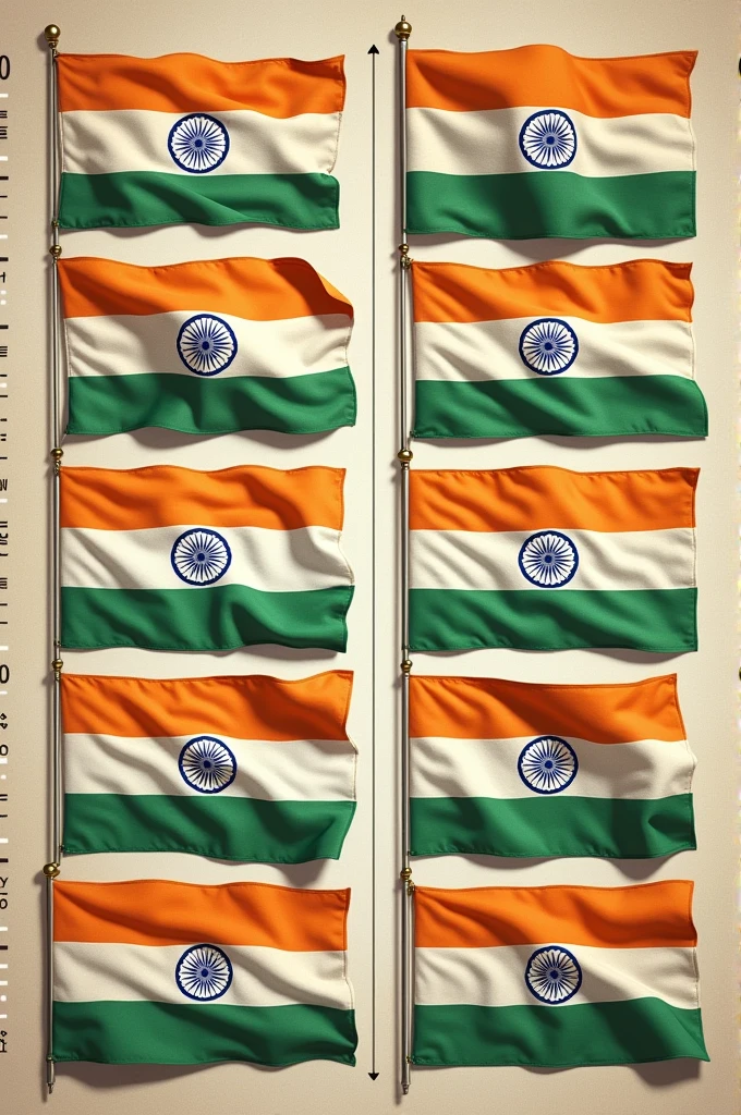 1947 to 2024 Indian flags