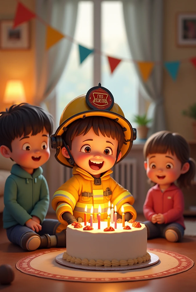 Firefighter  celebrating birthday