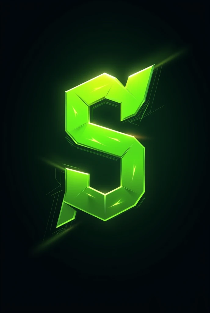 E sport gaming logo, word S and A combine, in neon lime color