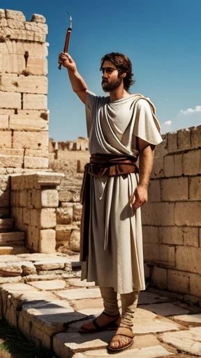 David, biblical character, from Jerusalem, He was a young shepherd who took care of his father Jesse's flock..