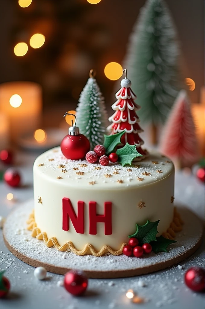 Christmas cake with NH logo