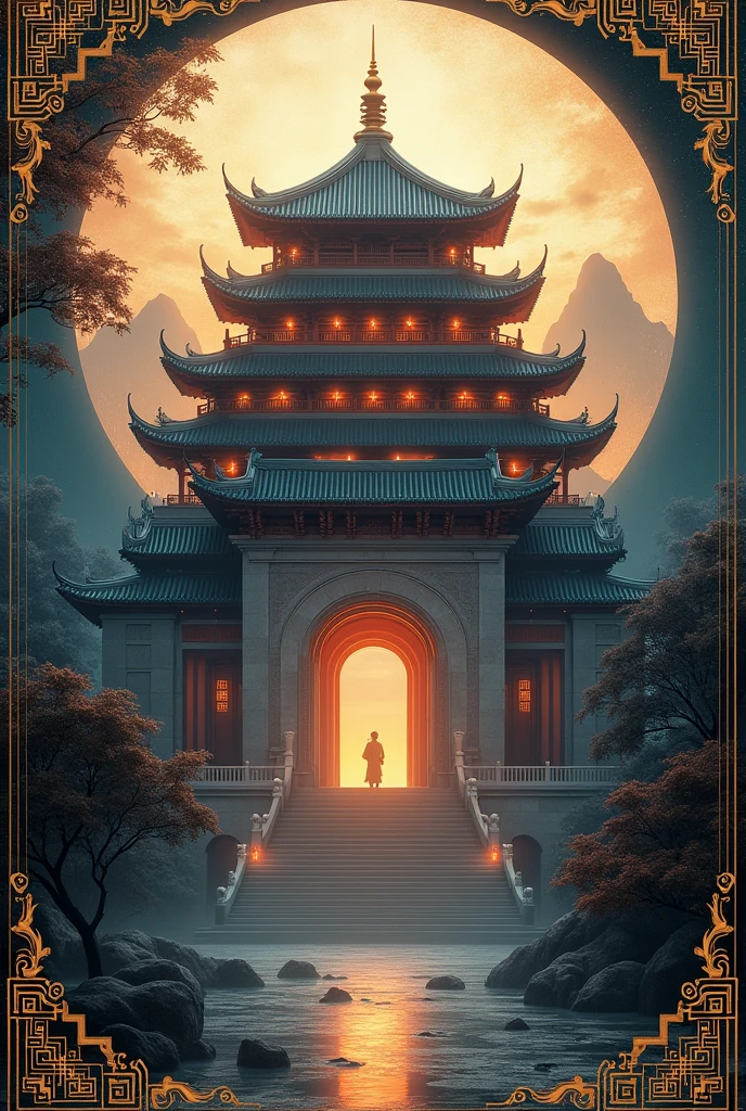 Couverture de livre de style temple chinois