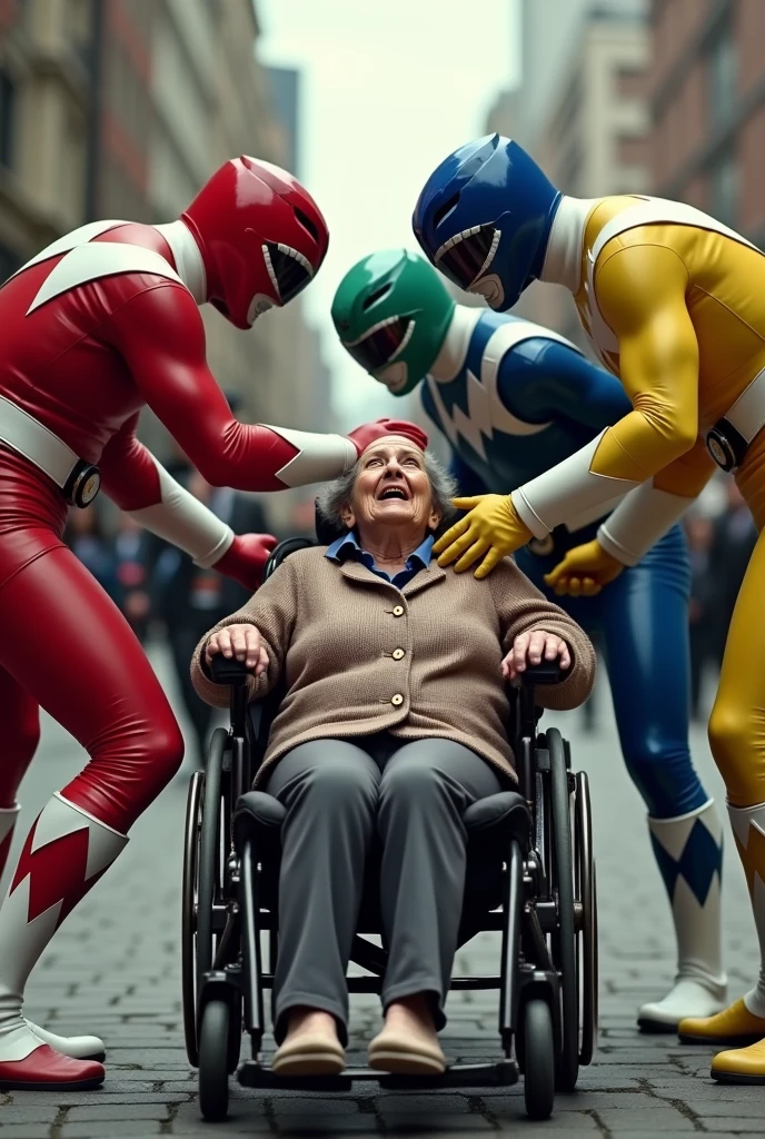 Imagine the Power Rangers hitting an elderly woman in a wheelchair