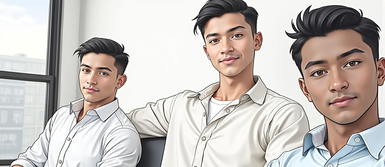 Handsome Twenty-Year Old College Boy in Black Skin with Black hair
