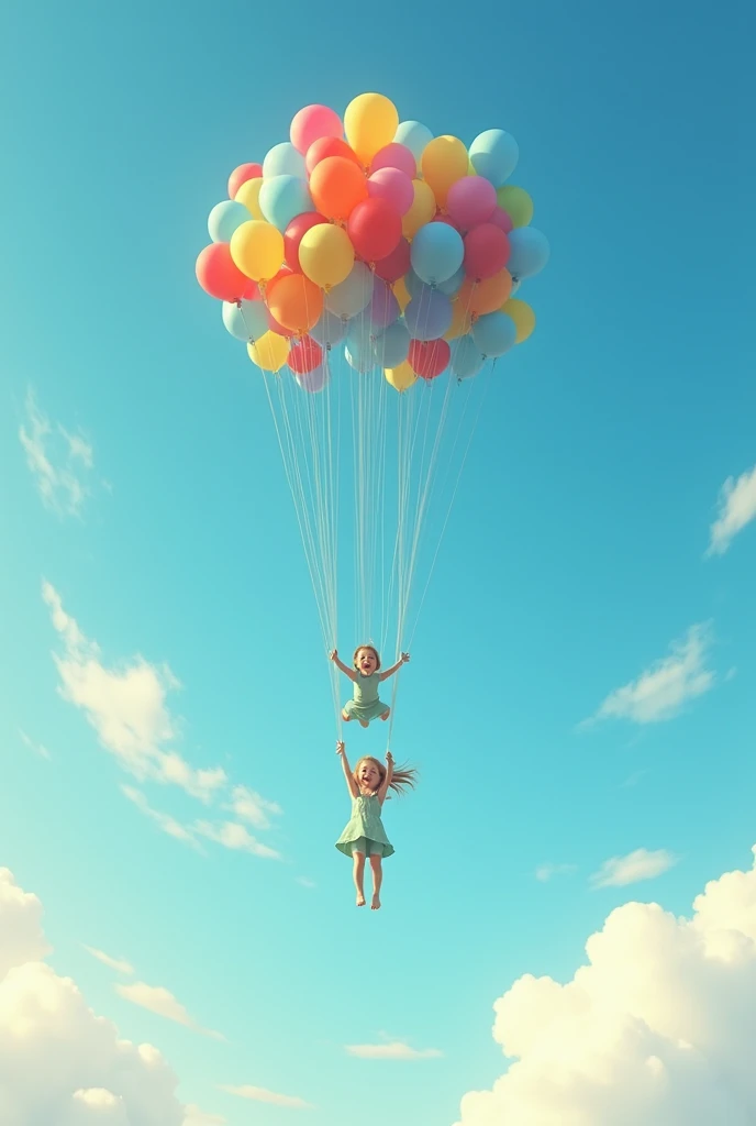 Fly, fly, fly, let’s reach the sky,
With lots of balloons, we’ll soar so high!
