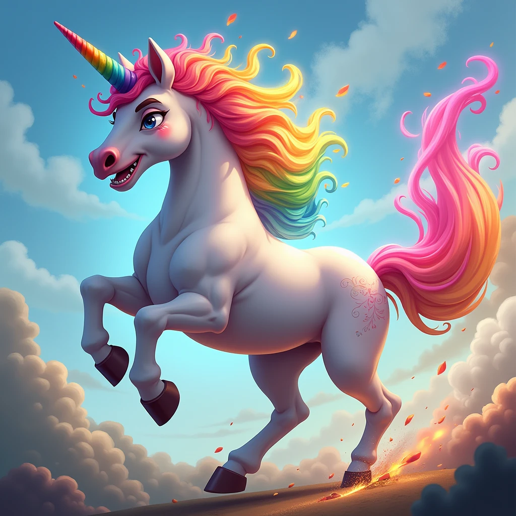 Once, I drew a rainbow ripping unicorn named Vom-corn. A while later, I even gave it some color and made sure, that the rainbow is special.