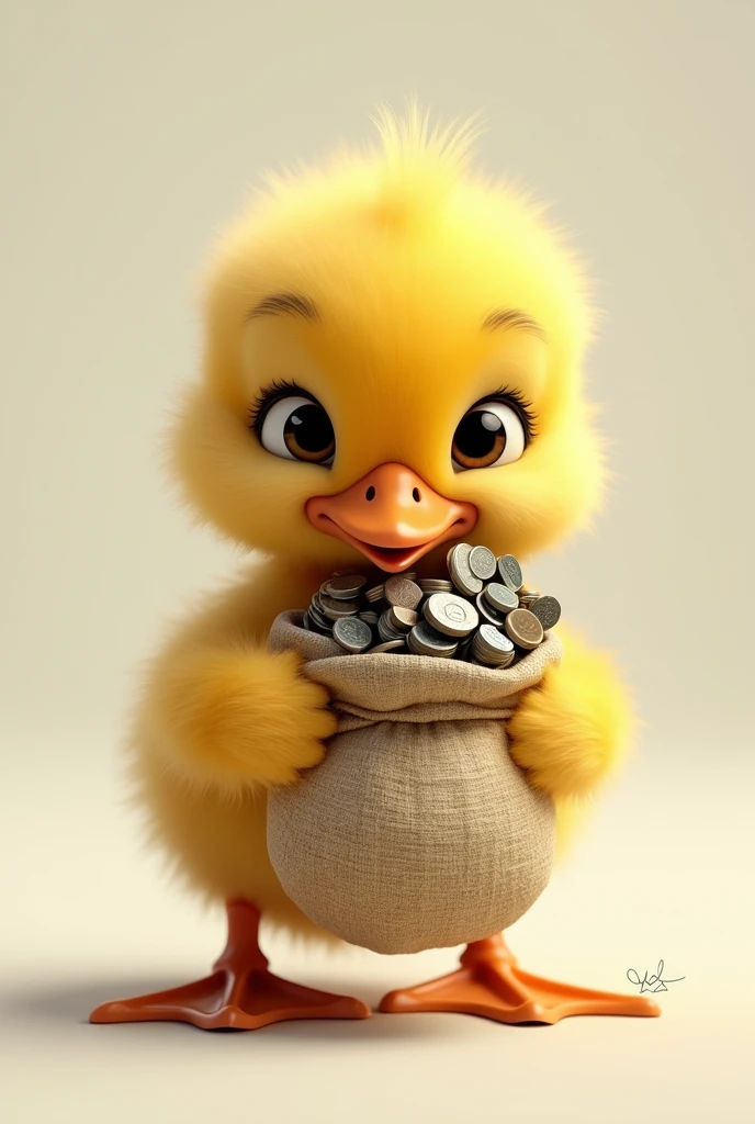 Duckling with a bag of money