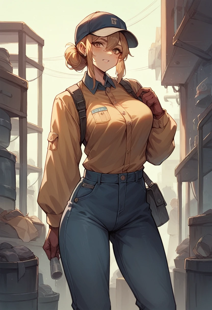 worker woman construckur site