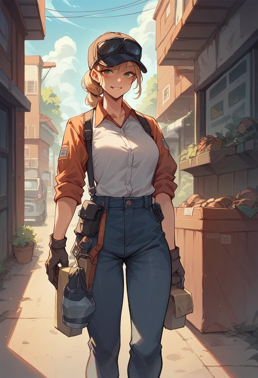 worker woman construckur site