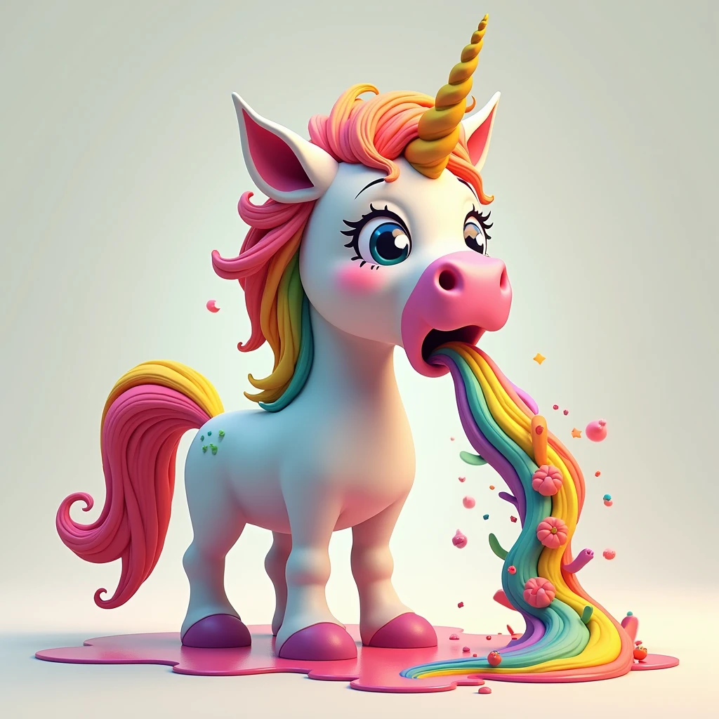 Once I drew a rainbow-colored vomiting unicorn named Vom-corn. A while later, I even gave it some color and made sure, that the rainbow is special.
