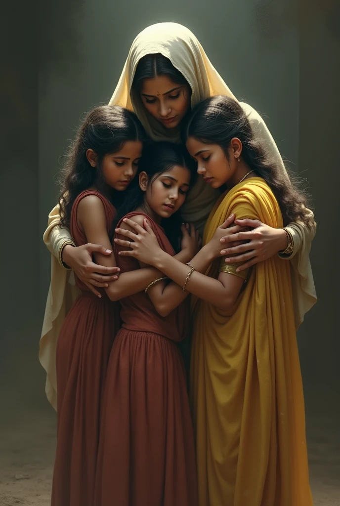 Bharat mata hold rape victim girls in our arm