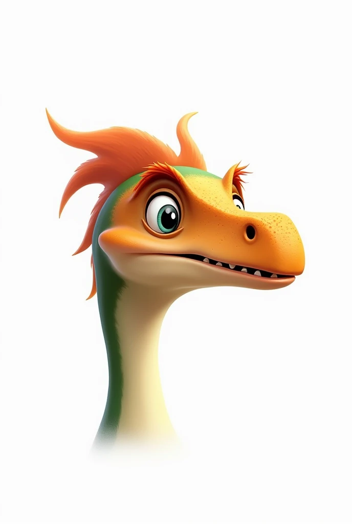 cartoon close up portrait  pteranodon head front white background