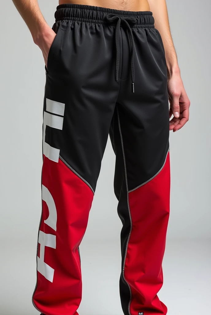 Easports black and red pants with white details and white letters LUF