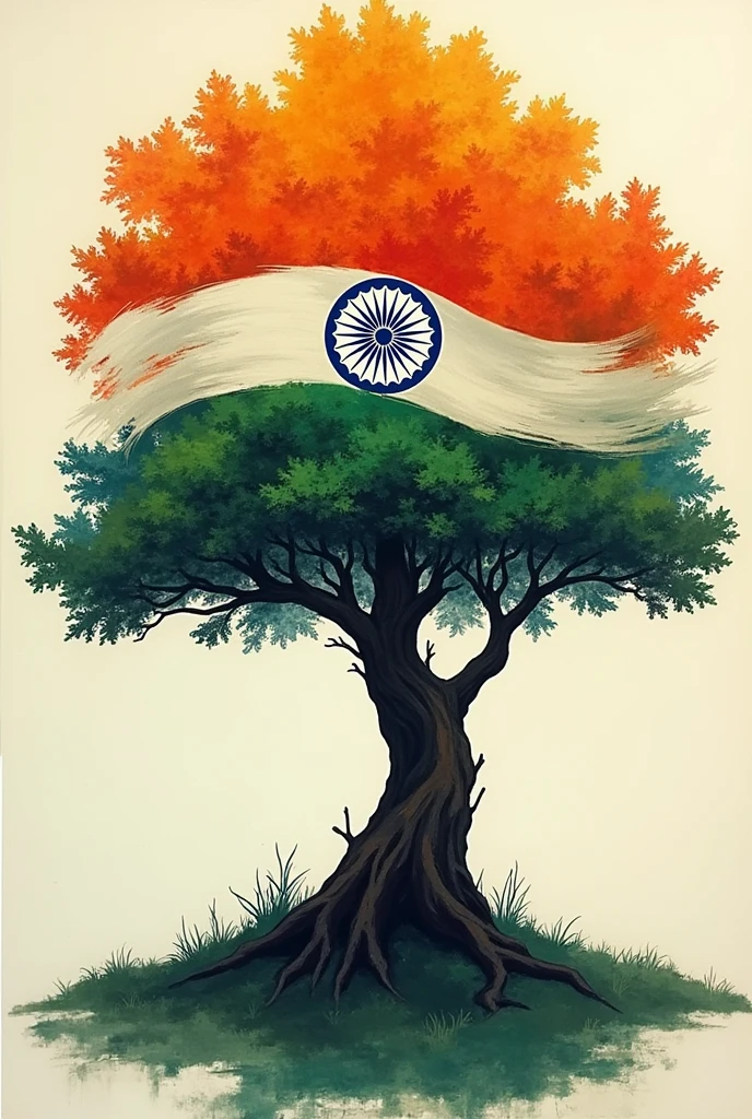 Indian fleg with tree