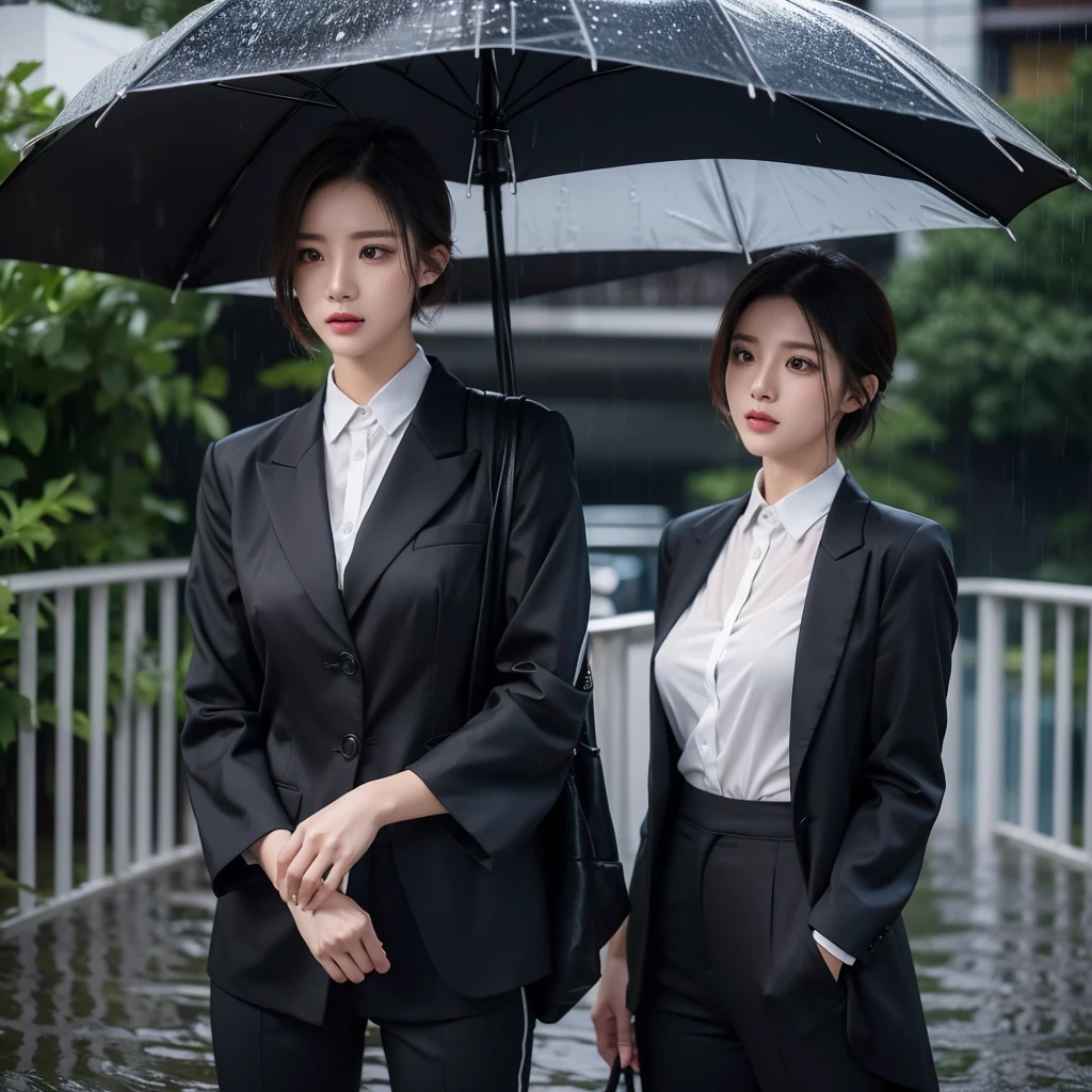 exy pose、Hair getting wet in the rain、Mr.々Hair style、Short Hair、Transparent shirt、Beautiful woman getting wet in the rain、typhoon、Get wet without an umbrella、Beautiful woman in the rain、雨で濡れたBeautyOL、Detailed face、Realistic、beautiful girl、Beauty、Office Lady Uniform、beauty、Beautiful woman、Narrow waist、Handsome woman、Tight pants look、Colorful suit、Sexy pose、Tight suit pants、Suit wet in the rain、Wet naked shirt、See-through shirt、Shot in heavy rain、Naked shirt、Colorful underwear