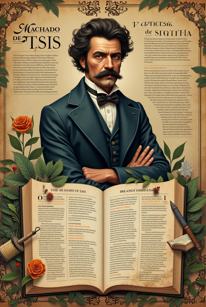 a infographic about Machado de Assis