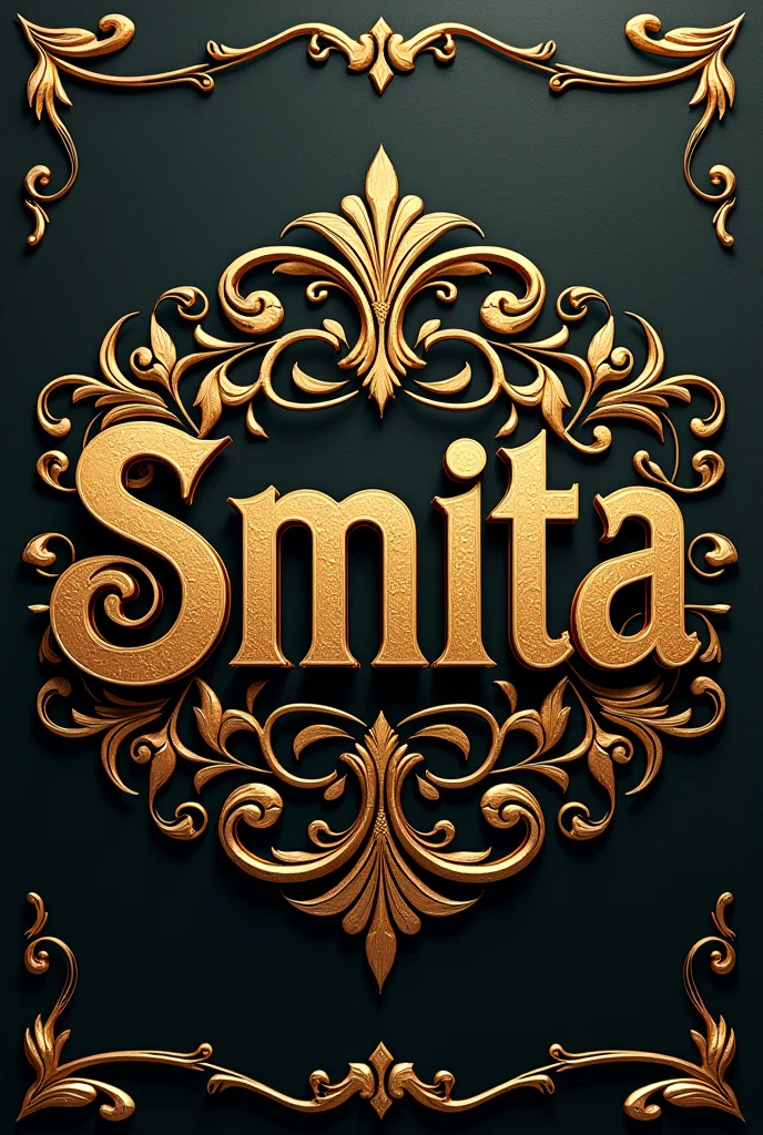 The name Smita engrossed in gold in an aesthetic design