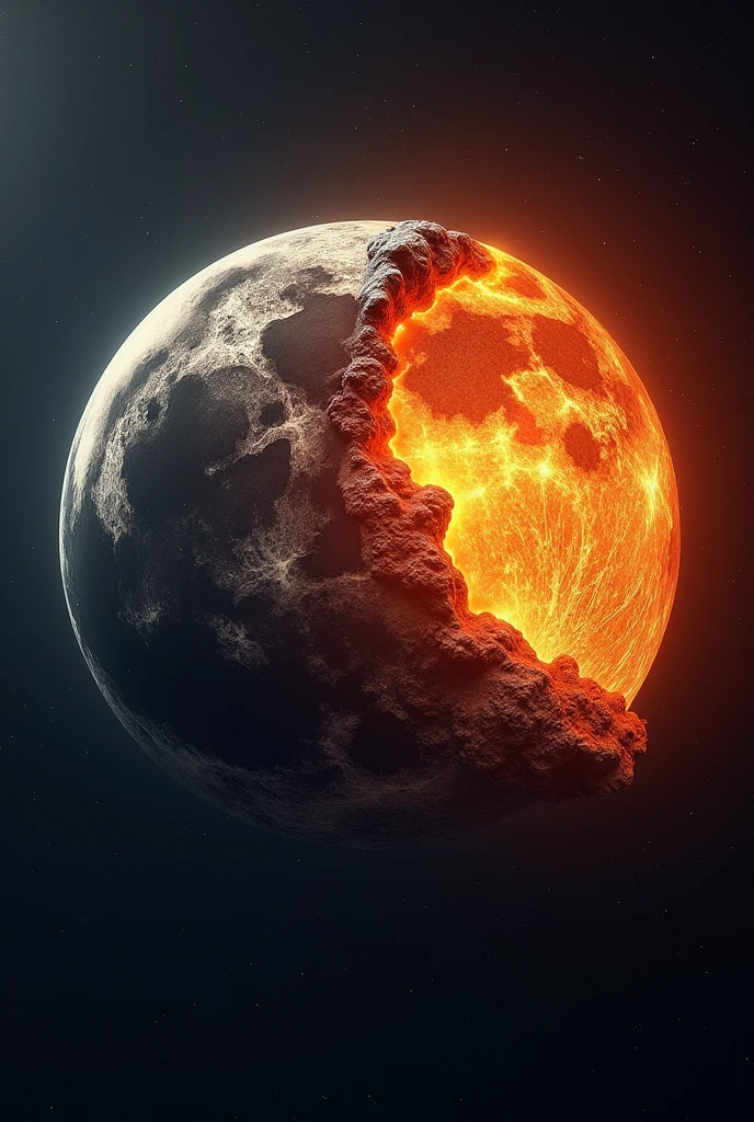 The leading theory of the Moon's origin is that a Mars-sized body collided with Earth about 4.5 billion years ago. The resulting debris from both Earth and the impactor accumulated to form our natural satellite 239,000 miles (384,000 kilometers) away. The newly formed Moon was in a molten state, but within about 100 million years, most of the global "magma ocean" had crystallized, with less-dense rocks floating upward and eventually forming the lunar crust.