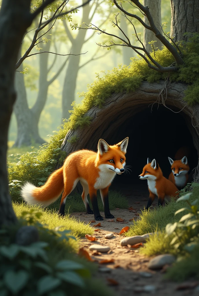 Fox often have to leave her home in search of food, leaving her children alone