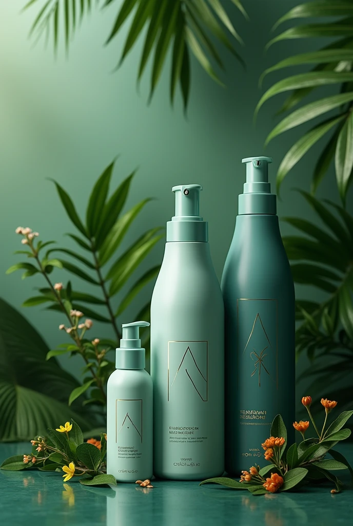 Create a sophisticated hair product line with a tropical logo.

