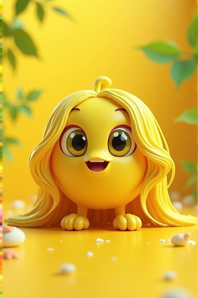 Make me a lemon with eyes and blonde hair