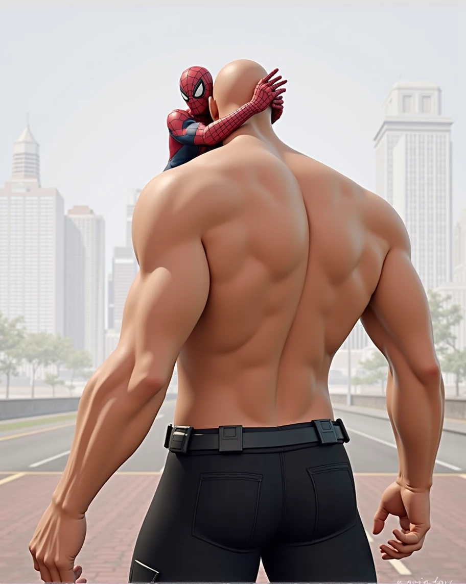 Spider-Man sitting on Deadpool's ??????